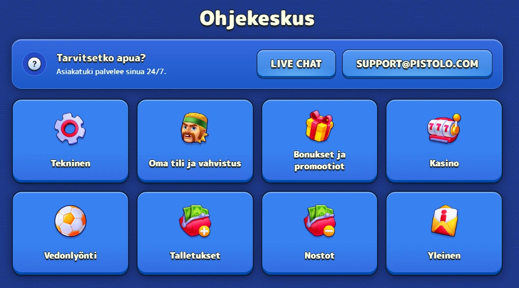 Pistolo Casino Asiakaspalvelu